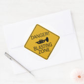 Gevaar Blasting Zone Ronde Sticker (Envelop)