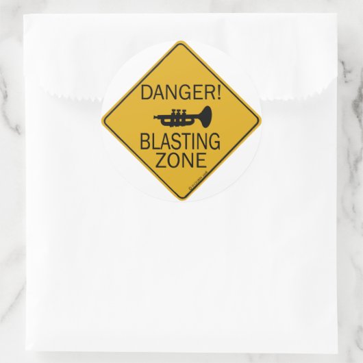 Gevaar Blasting Zone Ronde Sticker (Tas)