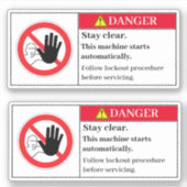 Gevaar Blijf wissen Label (Voorkant)