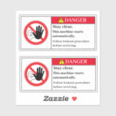 Gevaar Blijf wissen Label (Vel)