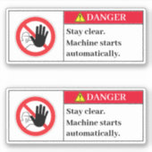 Gevaar Blijf wissen Label (Voorkant)