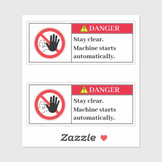 Gevaar Blijf wissen Label (Vel)