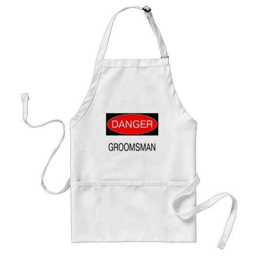 Gevaar - Bruidsjonker Grappig Bruilofts-T-Shirt Mo Standaard Schort (Voorkant)