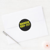 Gevaar Buiten houden Ronde Sticker (Envelop)