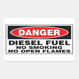 Gevaar Dieselbrandstof Bord Rechthoekige Sticker