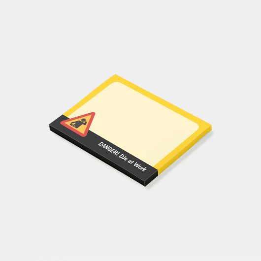 Gevaar DJs aan het werk Post-it® Notes (Schuin)