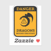 Gevaar: Draken voorbij dit puntteken Sticker (Vel)