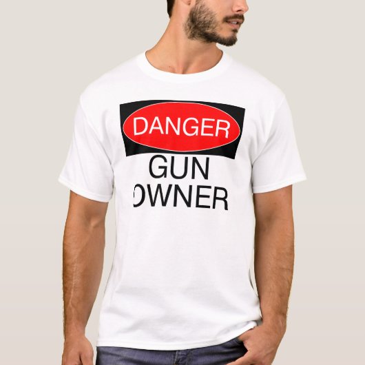 Gevaar - eigenaar Pistool Funny T-Shirt Mok Pet Ba (Voorkant)