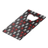 Gevaar Enge schedels Patroon Creditkaart Flessenopener (Voorkant Gekanteld)