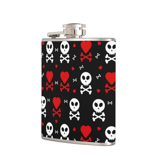 Gevaar Enge schedels Patroon Heupfles (Links)