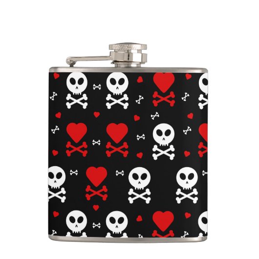 Gevaar Enge schedels Patroon Heupfles (Voorkant)