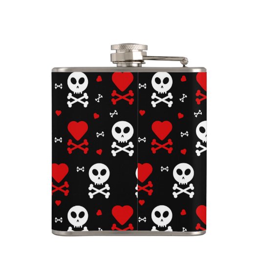 Gevaar Enge schedels Patroon Heupfles (Achterkant)