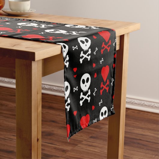 Gevaar Enge schedels Patroon Korte Tafelloper (Voorbeeld)