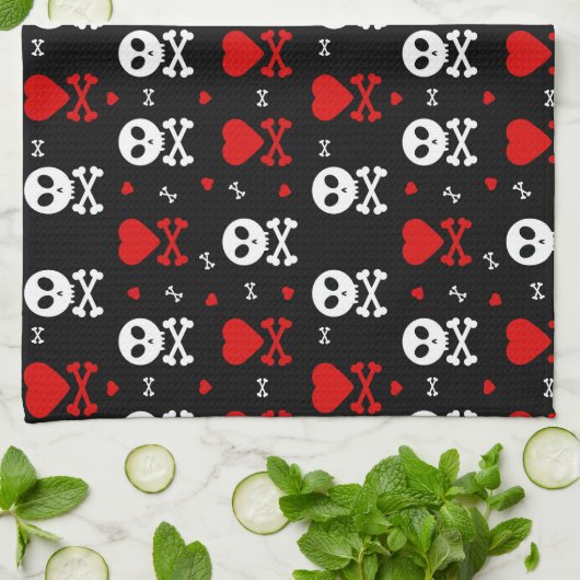 Gevaar Enge schedels Patroon Theedoek (Gevouwen)