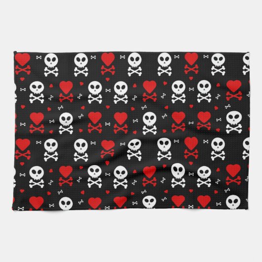 Gevaar Enge schedels Patroon Theedoek (Horizontaal)