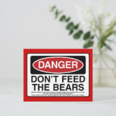 GEVAAR: Geef de Beren niet door Briefkaart (Staand voorkant)