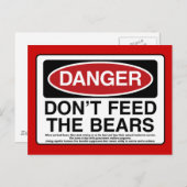 GEVAAR: Geef de Beren niet door Briefkaart (Voorkant / Achterkant)