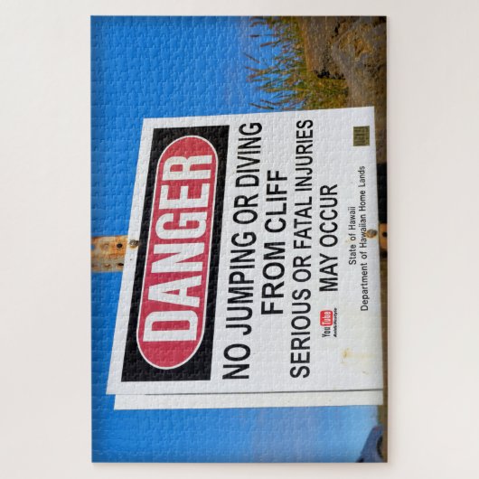 GEVAAR - GEEN CLIFF DIVING - HAWAII 20x30 - 1014 p Legpuzzel (Verticaal)