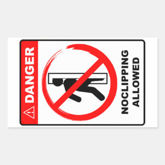 Gevaar Geen Clipping Toegestaan Bord Rechthoekige Sticker