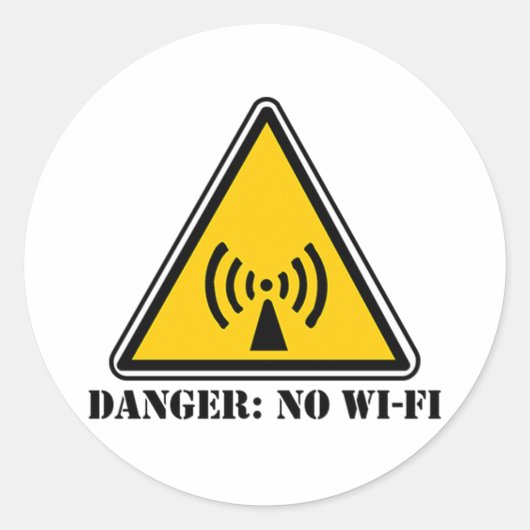 Gevaar Geen Wi-Fi-teken Ronde Sticker (Voorkant)