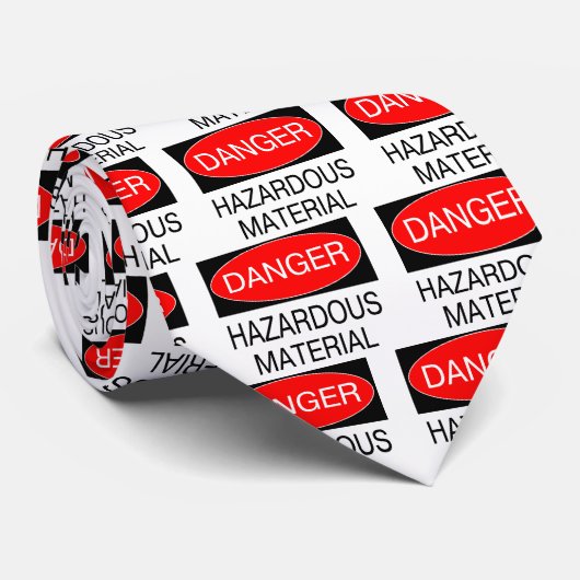 Gevaar - Gevaarlijk materiaal Funny Safety T-Shirt Stropdas (Opgerold)