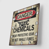Gevaar: giftige chemicaliën, beschermende uitrusti vierkante klok (Hoek)