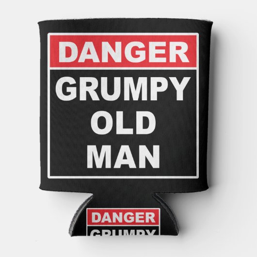 Gevaar: Grumpy Old Man - Funny Gag Joke Gift Blikjeskoeler (Voorkant)