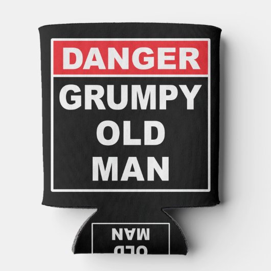 Gevaar: Grumpy Old Man - Funny Gag Joke Gift Blikjeskoeler (Achterkant)