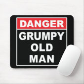 Gevaar: Grumpy Old Man - Funny Gag Joke Gift Muismat (Met muis)
