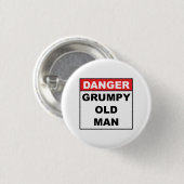 Gevaar: Grumpy Old Man Ronde Button 3,2 Cm (Voorkant /achterkant)