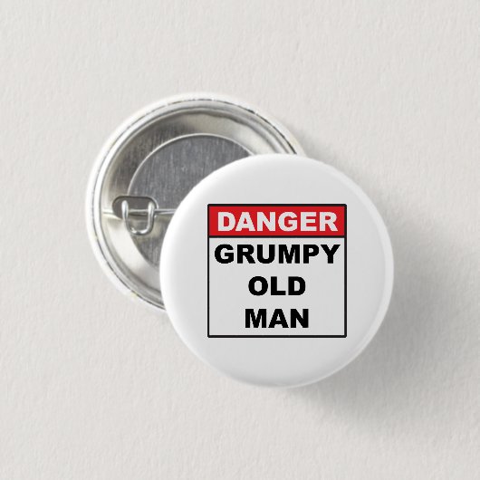 Gevaar: Grumpy Old Man Ronde Button 3,2 Cm (Voorkant /achterkant)
