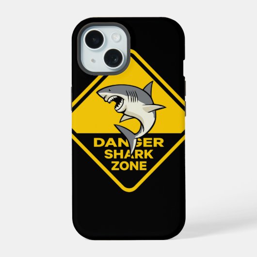 Gevaar Haai Zone iPhone 15 Case (Achterkant)