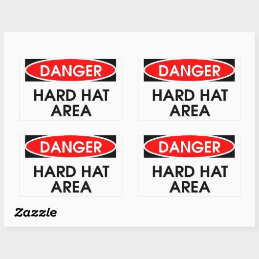 Gevaar Hard Pet Area Sticker (Rechthoek) (Vel)