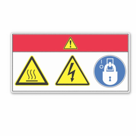 Gevaar/hete oppervlakte-etiket Dd2 Sticker (Voorkant)