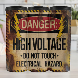 Gevaar: Hoge spanning, elektrisch gevaar Thermosbeker