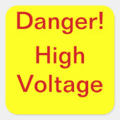 Gevaar Hoogspanning Stickers (Voorkant)