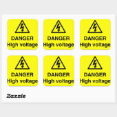 Gevaar hoogspanningsbord vierkante sticker (Vel)