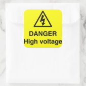 Gevaar hoogspanningsbord vierkante sticker (Tas)