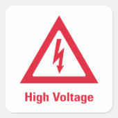 Gevaar Hoogspanningssymbool Vierkante Sticker (Voorkant)