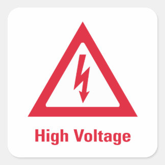 Gevaar Hoogspanningssymbool Vierkante Sticker