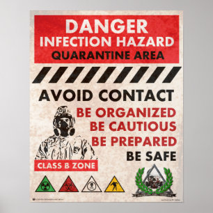 Gevaar! Infectiegevarengebied Poster
