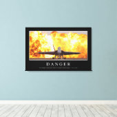 Gevaar: Inspirerend prijsopgave Canvas Afdruk (Insitu (Houten vloer))