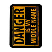 GEVAAR, is Mijn Midden-naamwaarschuwingsteken Magneet (Verticaal)