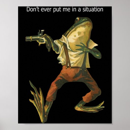 Gevaar Kikker Zet Me Nooit In Een Situatie Retro Poster (Voorkant)