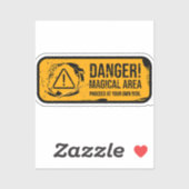 Gevaar Magisch Gebied Weathered Grunge Sign Sticker (Vel)
