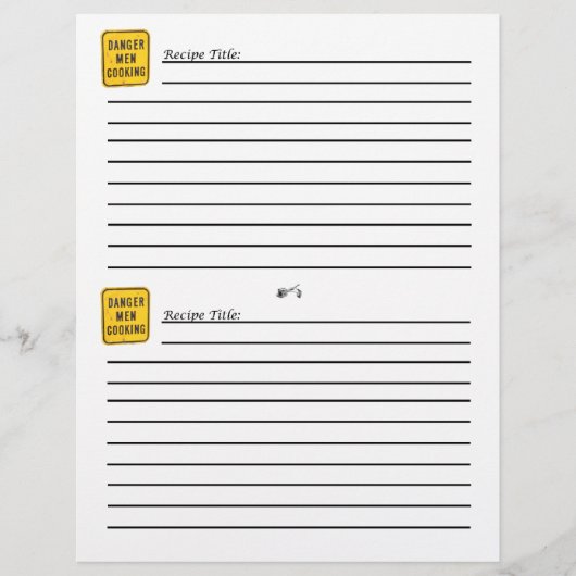 Gevaar: Mannen Koken Recipe Kaart (Voorkant)