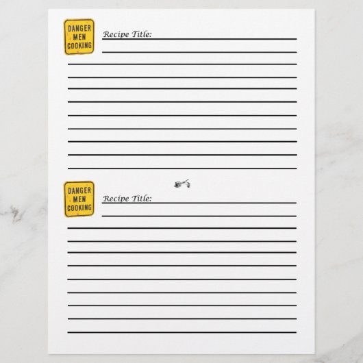 Gevaar: Mannen Koken Recipe Kaart (Achterkant)
