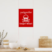 Gevaar!! Mijnen!! ☠ Cambodjaans Khmer Bord ☠ Poster (Keuken)