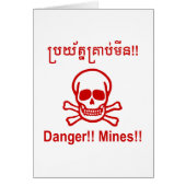 Gevaar! Mijnen! ☠ Cambodjaanse Khmer ☠ (Voorkant)
