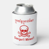 Gevaar! Mijnen! ☠ Cambodjaanse Khmer ☠ Blikjeskoeler (Blikje Voorkant)